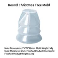 Stampo in silicone per albero di Natale tondo per candele e resina 75x75x86mm - Stampo Albero di Natale Rotondo / Bianco Traslucido
