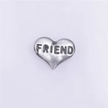 Silver heart-shaped floating charm with Friend engraving for DIY charm bracelets - Silver Heart-FRIEND