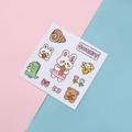 Niedliche koreanische PVC-Aufkleber mit Hasen, Bären und Dinosauriern für Tassen - Kleiner Hase