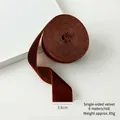 Single-sided 3.8cm dark brown velvet ribbon roll for DIY Christmas bow gift wrapping - 3.8cm*6m / Dark Coffee