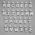 Colección de colgantes con letras A-Z plateadas con corona y pedrería efecto gota de agua - Colgante Suelto Letra D / Plateado