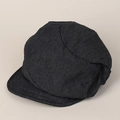 Berretto newsboy asimmetrico in denim scuro stile giapponese con pieghe e visiera morbida autunnale - M(56-58cm) / Nero