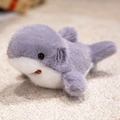 Poupée de requin en peluche gris et blanc sur tapis blanc doux pour enfants et confort - 18cm / Requin