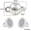Silver 12mm cylindrical magnetic jewelry clasp set for DIY necklace making - Silver 12×6mm