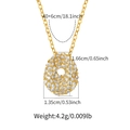 Detailed view of gold plated initial necklace showing pendant dimensions and chain length - Letter O Style (KN0422-O)