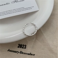 S925 sterling silver woven twist open ring with adjustable band and metallic finish - JZ0525 (Twisted Open)