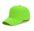 Solid neon green five-panel baseball cap with structured crown and curved brim - Adjustable / Fluorescent Green Coarse Texture Five-Panel Blank