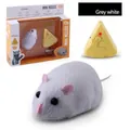 Interactive grey and white RC robotic mouse toy with yellow cheese remote and box - Remote Control Mouse - White