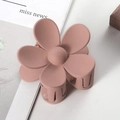 Dusty pink matte flower hair claw clip with elegant floral design for ponytail styling - 7cm / Nude