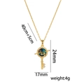 Collana in acciaio al titanio con ciondolo a chiave pianeta e motivo cielo stellato - Collana Chiave Luna (354) / Oro