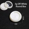 Off-white 3g round nail art storage container with transparent lid for accessories - 3g Off-White Round Box (1.5*4cm)