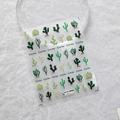 3D relief cactus nail art stickers TS-2840 with green desert plant patterns - TS-2840 Cactus Story - New Relief