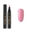 3-in-1 UV LED nail gel polish pen in pink glitter shade 09 for DIY manicure at home - Q-09 Peach Pink