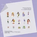 Romantic floral PET sticker set with 30 pieces featuring elegant girls and flower patterns - Flower Room Romance