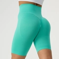 Nahtlose mintgrüne Yoga-Shorts mit hoher Taille und Push-Up-Effekt für Fitness - S / Obstgrün