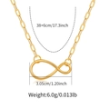 Minimalistische 18K vergoldete Unendlichkeit Halskette mit 38+6cm verstellbarer Kette - KN0396-Gold Unendlichkeitssymbol