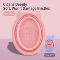 Pink silicone cat-shaped makeup brush cleaning bowl with textured surface and packaging - Cleaning Bowl [Rabbit Ears] Pink