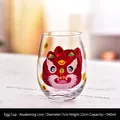 540ml egg-shaped glass featuring a hand-painted traditional Chinese dancing lion design - Lion Dance Egg Cup