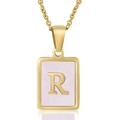Pink Shell Letter R Style (With Chain)