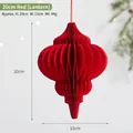 Red 20cm honeycomb paper lantern decoration for festive Christmas scene setting - 20cm / Lantern / Red