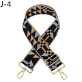 Close-up of geometric woven strap featuring high-density webbing and gold metal hooks - Gold Buckle / Grey (J-4)