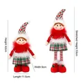 Bambola elfo di Natale retrattile rossa e verde con misure dell'altezza estensibile - Babbo Natale Donna Rosso