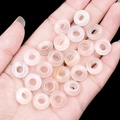 White translucent agate stone beads in abacus shape for DIY jewelry making - 6x12mm White Agate (Single)