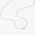Elegant silver stainless steel necklace with a sparkling round cut crystal pendant - Single Zirconia Round Style (PD1520)