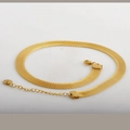 Collana girocollo retrò in maglia dorata da donna con chiusura regolabile e gancio - Oro
