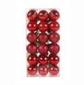 18-piece set of red Christmas balls with glitter and matte textures in transparent box - 4cm/36pcs / Red