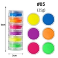 6-kleuren set neon nail art pigmenten in stapelbare potjes, 35g fluorescerend poeder - Nr.5 Iriserend/Gekleurd / 6 Potjes/Set