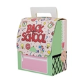Green cartoon back to school gift box with handle and creative school supplies patterns - Pink Backpack