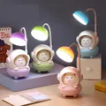 Cartoon space cat LED desk lamps in purple, green, blue and pink pastel colors - Cat Spaceman Style