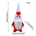 Gnomo di Natale in peluche con cappello a cuori e barba bianca, altezza 29cm decoro - Stile Cuore