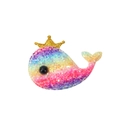 Rainbow sequin whale hair clip for kids featuring a sparkling golden crown and black eye - No.10-Gradient Rainbow Sequin Whale