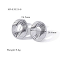 Orecchini geometrici argento con specifiche di 24,2 mm di altezza e 9,6 g di peso - Stile Ovale a Spirale (HF-E3521-S) / Argento