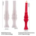Christmas gnome candle silicone mold with mold size 52x25x258mm and finished size details - Christmas Long Style C ZL-950