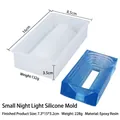 Trapezoidal tiered silicone mold for DIY resin night light and sparkling blue resin crafts - Trapezoidal Night Light Silicone Mold with Bracket