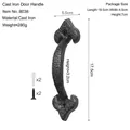 Vintage black cast iron door handle with mounting screws for wooden doors and cabinets - Retro Black