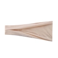 Elastic light pink yoga headband with breathable knitted texture for fitness - Khaki