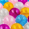 Vibrant 32mm glitter bouncy balls in pink, blue, yellow and silver solid colors - 25mm / Quicksand Bouncy Ball