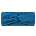 Elastisches blaues Knoten-Stirnband für Damen, weiches rutschfestes Yoga-Haarband in Blau - Mittelblau & Weiß