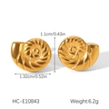 Detailed dimensions of 18K gold shell earrings showing height 1.1cm and width 1.32cm - Small Conch Style(HC-E10843)