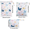 Set of 3 butterfly print waterproof diaper bags in large, medium, and small sizes - BF111 Colorful Butterfly