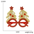 Red glitter 2026 Christmas glasses with gold trees and red star decorations - Small Tree Gold Glasses