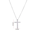 Silver-toned cross necklace for women featuring shimmering white cubic zirconia stones - Silver Cross (A629)