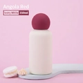 350ml stainless steel vacuum flask in ivory white with angola red lid and matte finish - Ivory White Body with Angola Red Ball Lid