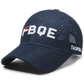 Navy blue breathable mesh baseball cap with white FBQE 3D embroidery on front - Adjustable / Navy Blue