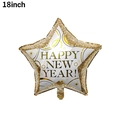 18-inch star-shaped gold and white Happy New Year foil balloon party decoration - 18-inch New Year White Gold Star Balloon
