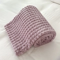 Coperta spessa in flanella viola lavanda con trama a nido d'ape e finitura in peluche - Griglia a Nido d'Ape Viola Taro